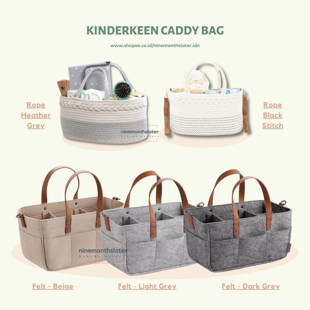 Kinderkeen Multipurpose Caddy Bag Tas Diaper Stroller Organizer Baby Perlengkapan Anak Bayi Storage