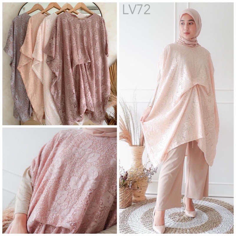 [REAL PICTURE] ANDIN KAFTAN BLOUSE BRUKAT PREMIUM FULL FURING TANAH ABANG PGMTA METRO GROSIR LEBARAN