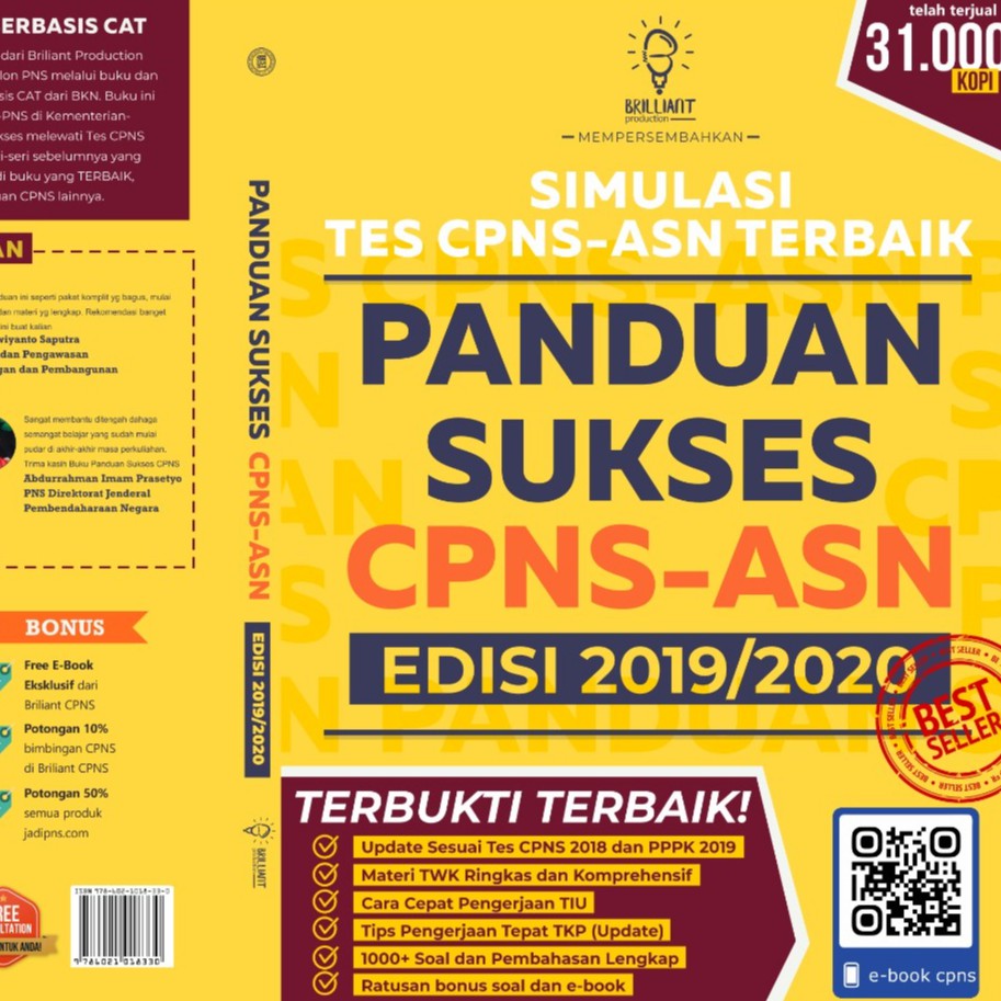 Gratis Ongkir Buku Tes Cpns 2020 Panduan Sukses Cpns Asn Briliant Free Ebooks Dan Key Chain Shopee Indonesia