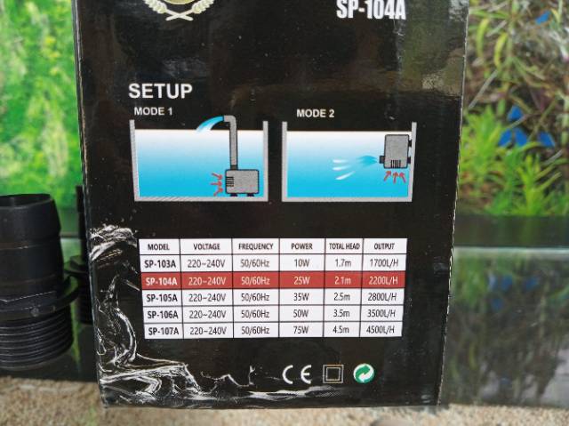 SAKKAI SPA SP-104A POMPA CELUP AQUARIUM KOLAM HIDROPONIK Waterfall Air Mancur Submersible Pump Power Head