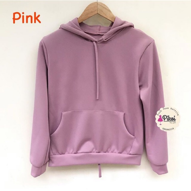 Blouse hoodie murah / hoodie cewek lucu / hoodie hitam murah / hoodie polos korean style cantik 1838