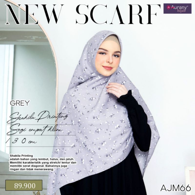 HIJAB SEGIEMPAT MOTIF SYARI • AJM 64 - AJM 70 • 130 X 130 II AURANY