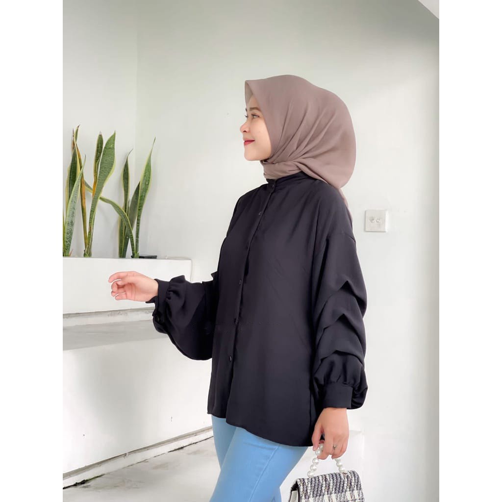 BEFAST - ZEC OOTD Blouse SENIRA / Devana Blouse CRINCLE / Blouse Crincle Model Terbaru / Atasan Wanita Lengan Panjang / Pakaian Kerja / Blouse Polos Formal / Fashion Wanita Remaja Casual / Blouse Modis / Termurah