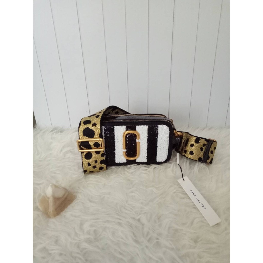 Tas Selempang Marc Jacobs Sequin Striped Snapshot Camera Bag Spesial