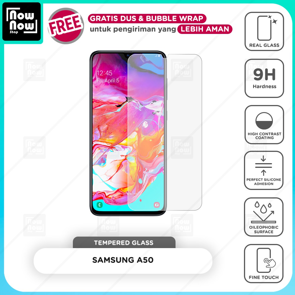 Tempered Glass Anti Gores Samsung A50 Screen Guard Protector 9H Kaca Temperglass