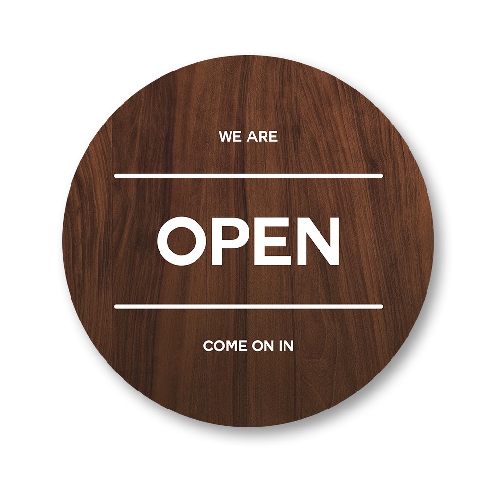 RS papan tanda open close toko PLYWOOD / KAYU - sign open close BOLAK BALIK