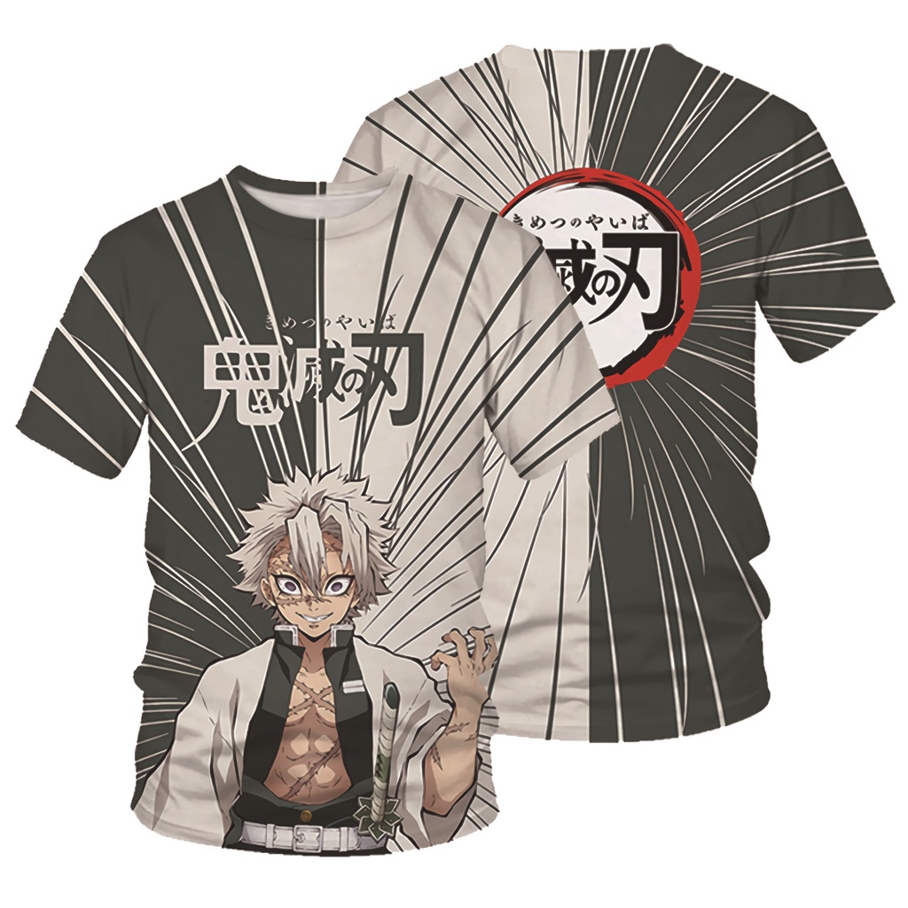 Tshirt Sanemi Shinazugawa Fullprint Anime Manga Kimetsu No Yaiba Unisex