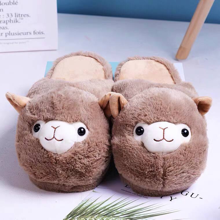 SANDAL BONEKA ALPACASSO KAMBING SHEEP DOMBA GOAT SLIPPER SEPATU KAMAR IMPOR LEMBUT