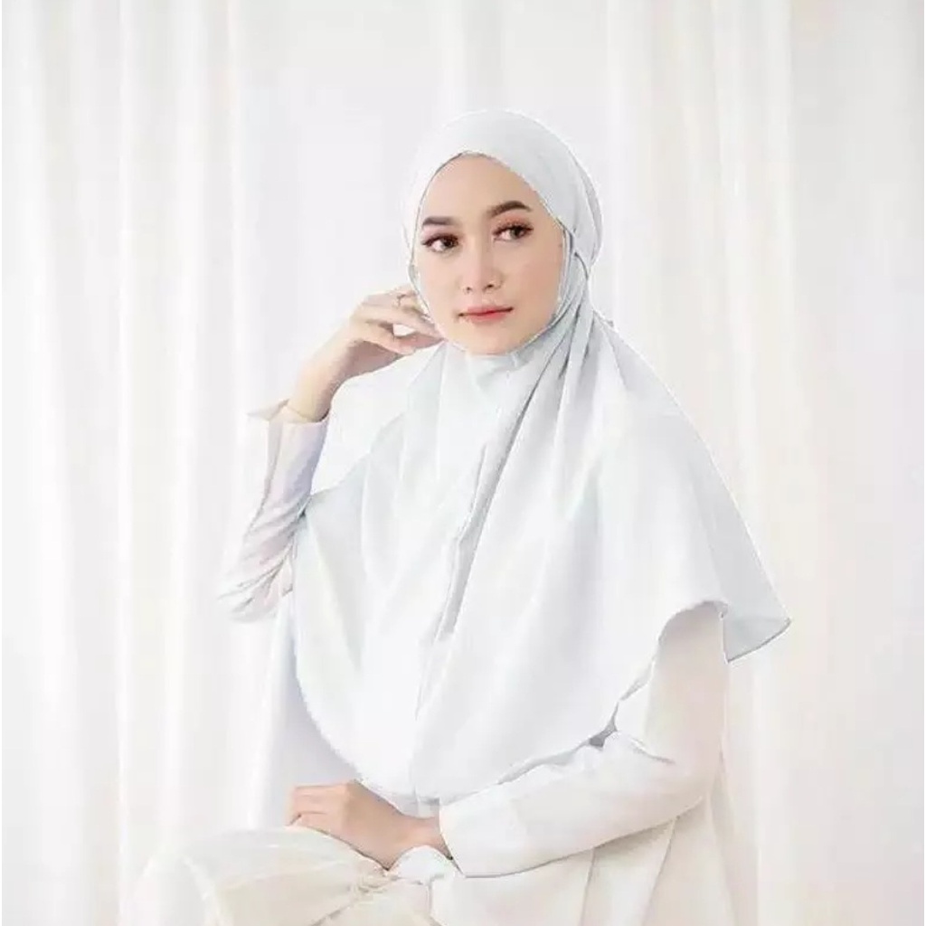 JILBAB BERGO MARYAM WANITA JUMBO / HIJAB INSTAN / HIJAB WANITA MUSLIM PUTIH