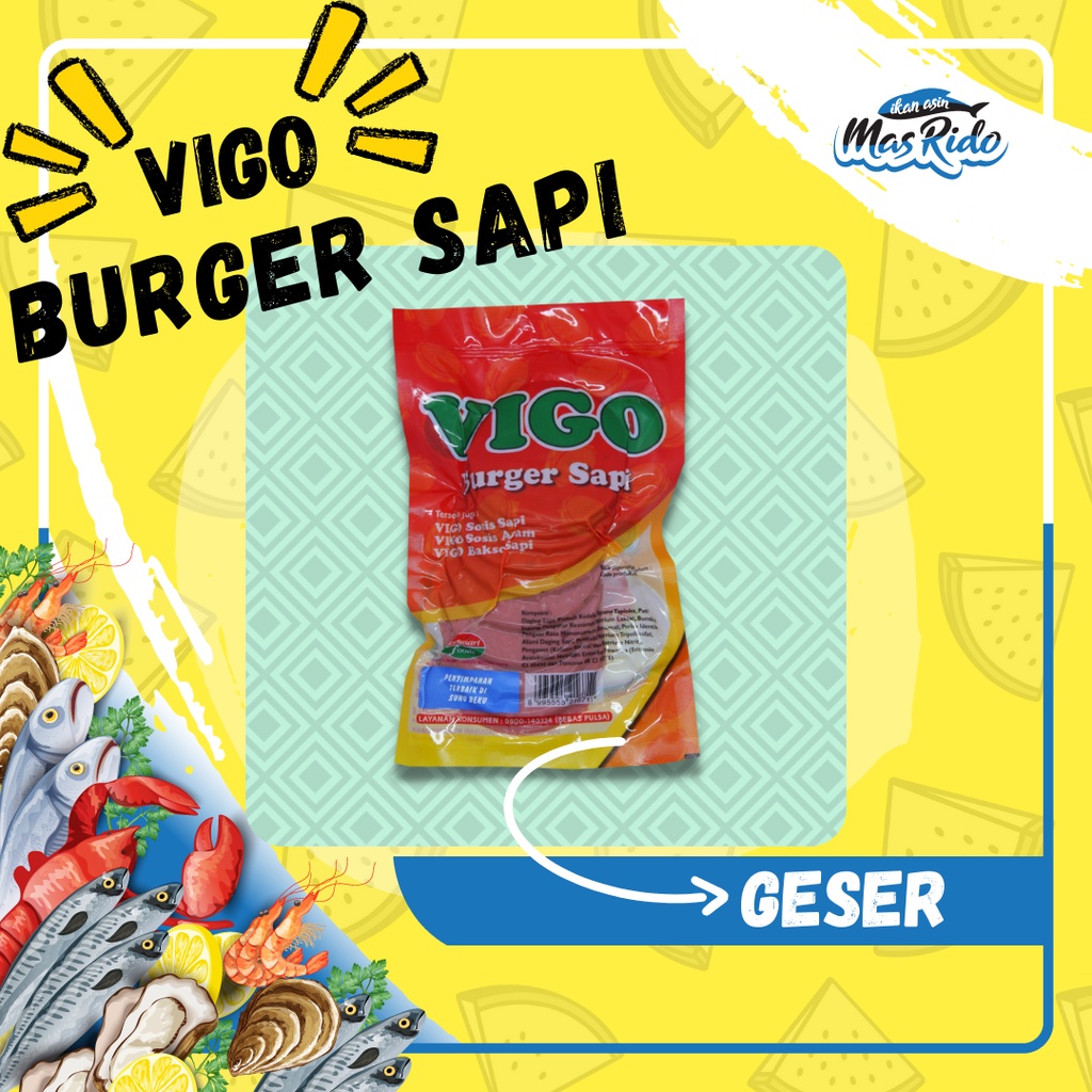 

Vigo Burger Rasa Sapi Smoked Beef Sosis Burger Daging Sapi 10 Slice Daging Burger