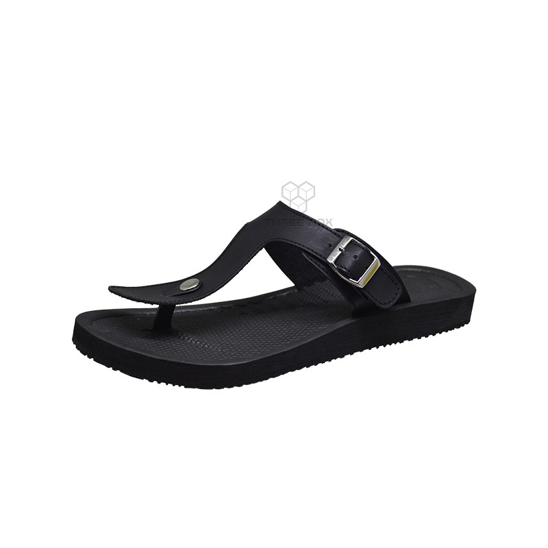 THREE BOX - Sandal Jepit Andromeda Casual Ringan Unisex Black ORIGINAL