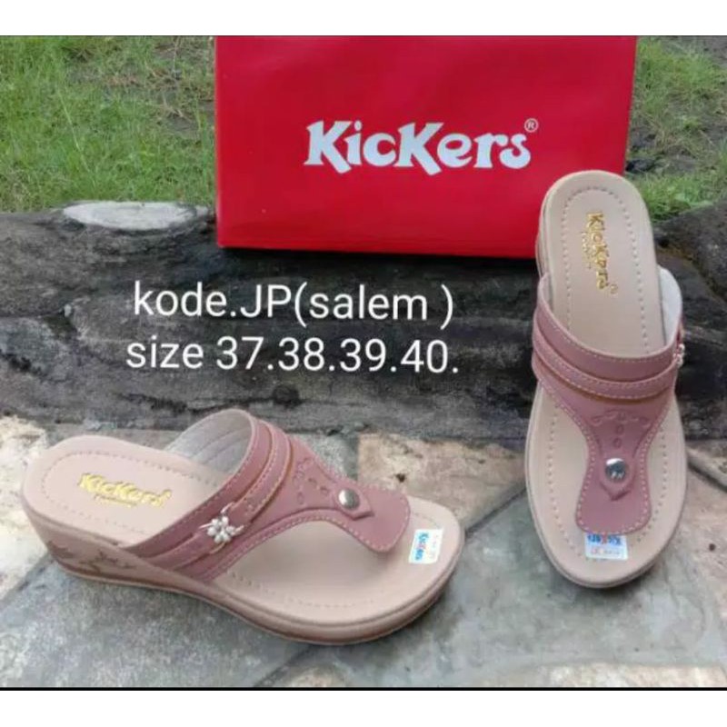 SANDAL JEPIT WEDGES WANITA KICKERS TERBARU SENDAL JAPIT CASUAL KASUAL SELOP WEDJES