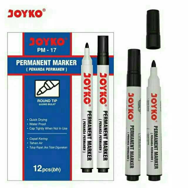 

Spidol Permanent Marker Joyko PM-17 Hitam PM-18 Biru PM-19 Merah dan Whiteboard WM-62 Merah