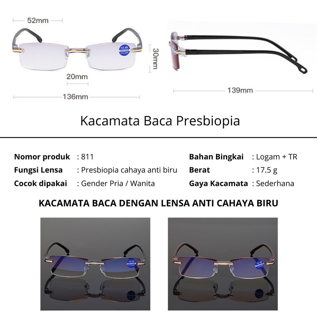 Kacamata Baca Plus Wanita/Pria, Kacamata Rabun Dekat, Kacamata Auto Focus Anti Blue Ray Frame Kacamata Lensa Plus Blueray | Kacamata Plus Reading