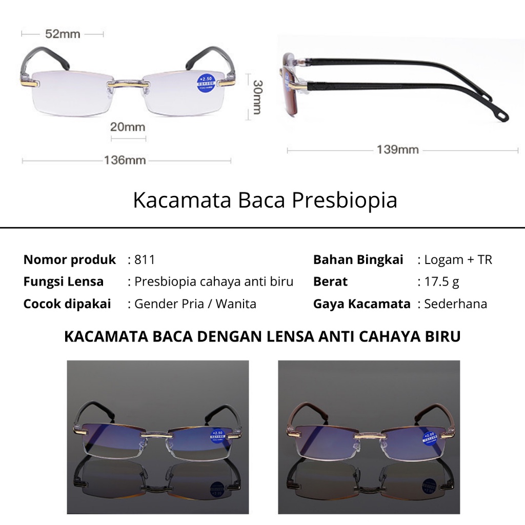 Kacamata Baca Super Fokus | Kacamata Minus Premium Auto Fokus | Kacamata Presbiopia Anti Radiasi Cahaya Biru Original