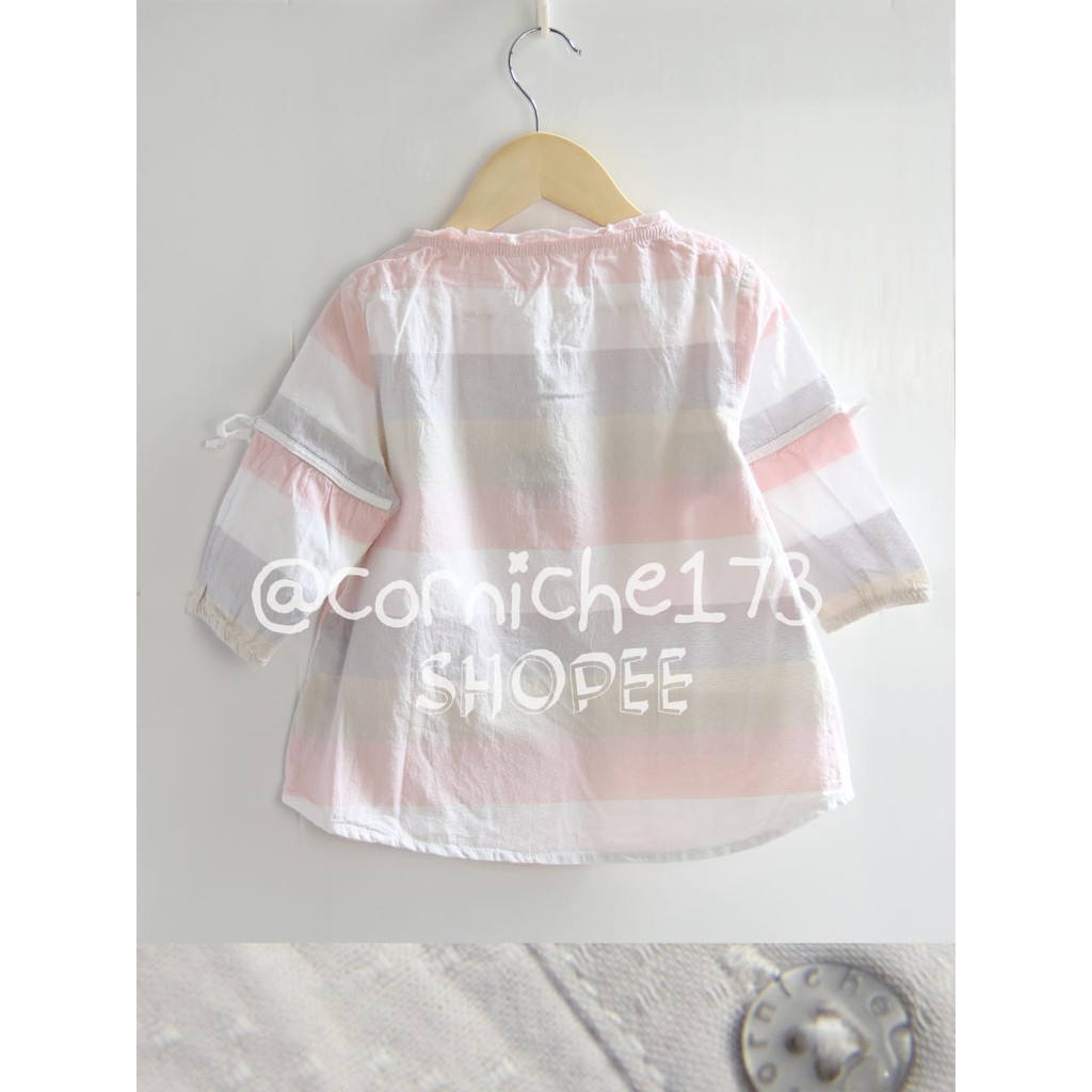 Corniche Kids Lia Stripe Babydoll Kids Offwhite - TH K23010