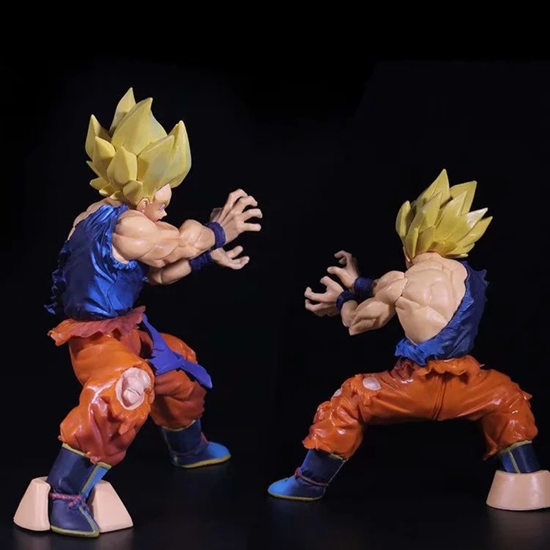 Mainan Action Figure Model Anime Dragon Ball Z Son Goku Battle Damaged Bahan PVC 15cm Untuk Koleksi