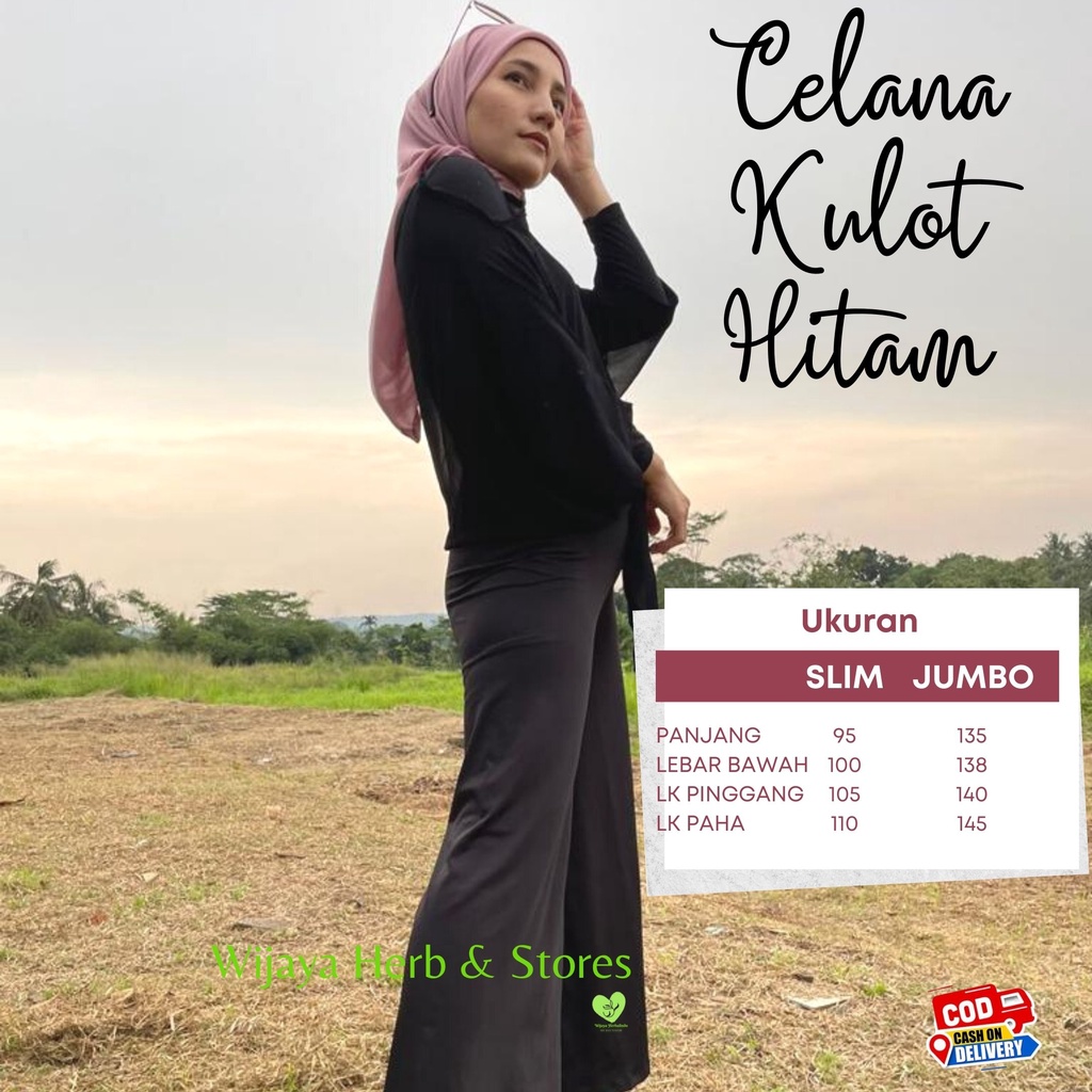 [Fashion] Celana Kulot Panjang Wanita / Size Slim &amp; Jumbo / Spandeks Elastis &amp; Adem