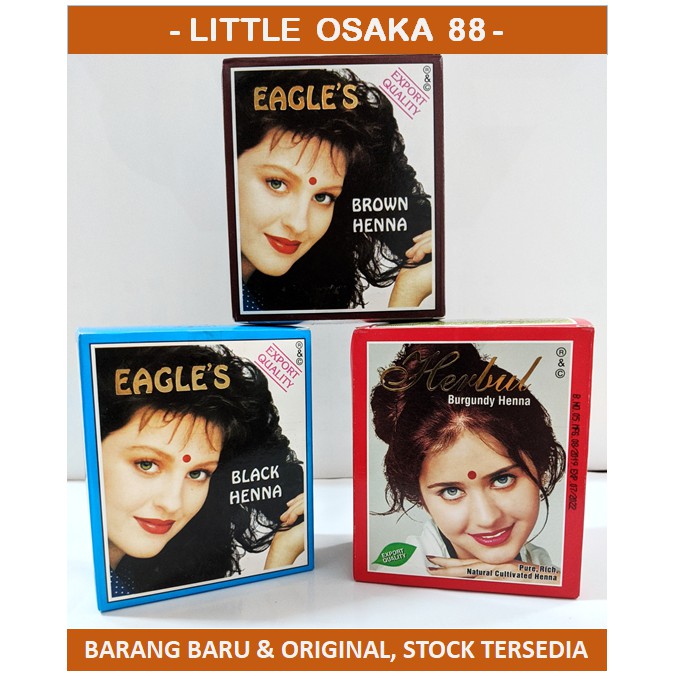 Eagles Henna Pewarna Rambut (Coklat/Hitam/Merah)