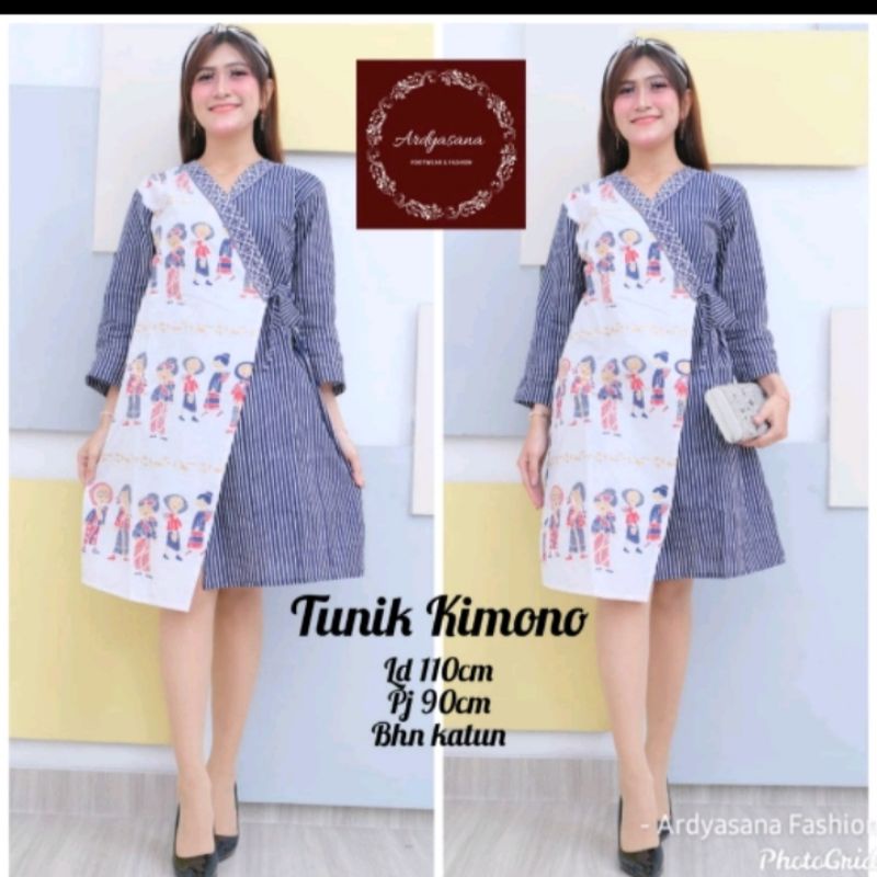 Tunik kimono kombi batik modern