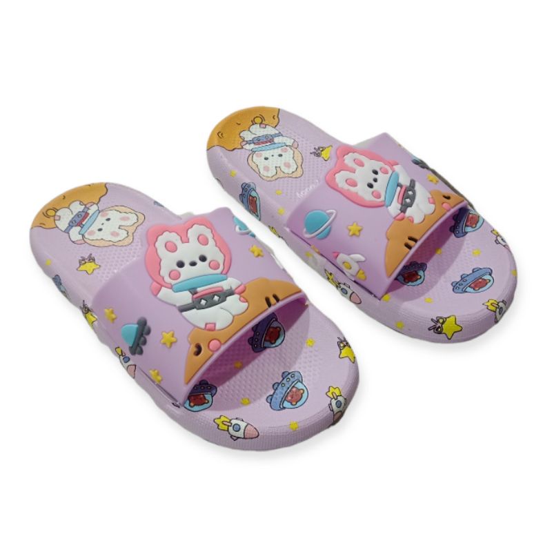 Sandal Slide Anak Perempuan Import Motif BTS Motif BT21