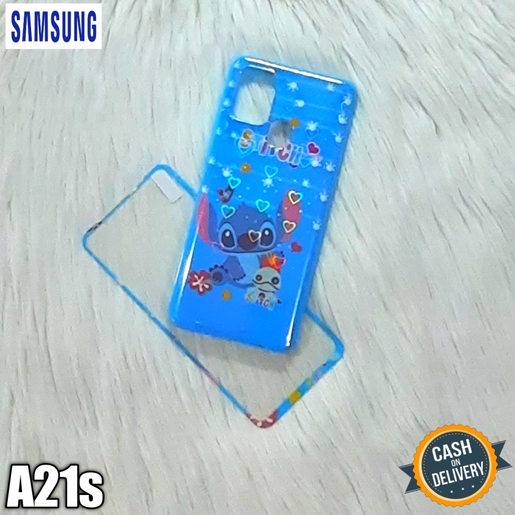 Casing Hp Samsung A21s Case Hp Silikon Hp + Tempered Glass Pelindung Hp Motif Lucu Dan Unik