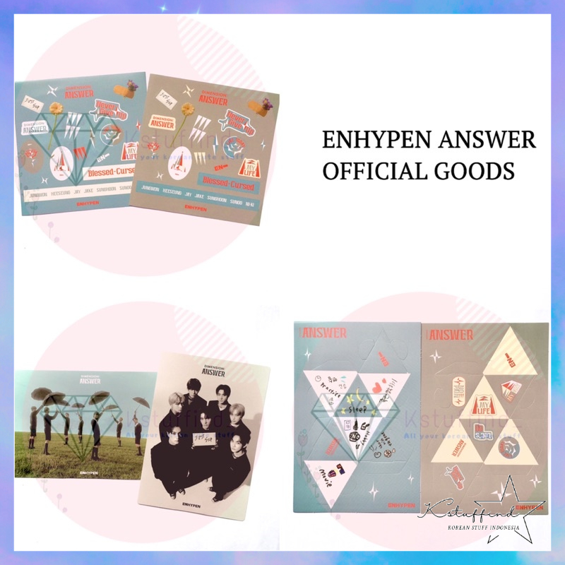 [kstuffind] OFFICIAL ENHYPEN DIMENSION ANSWER STICKER STIKER PAPER DICE PHOTO STAND MURAH ALBUM YET NO STAND PHOTOSTAND DADU