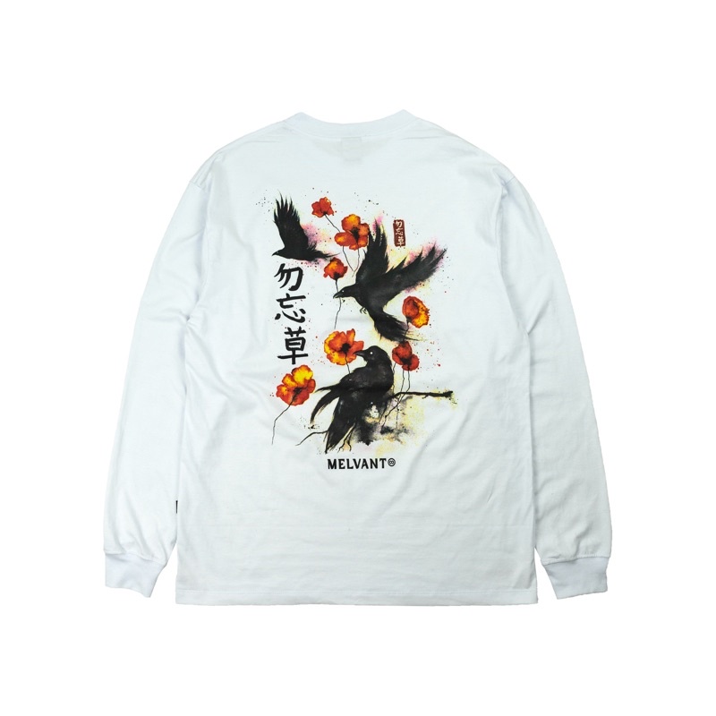 MLTS CORVUS WHITE - MELVANT LONGSLEEVE TSHIRT