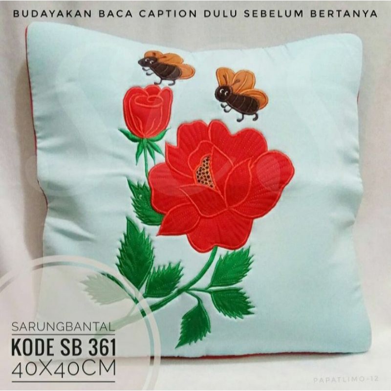 Sarung Bantal Sofa 40x40 cm Bordir Aplikasi Pillow Case Cushion Cover