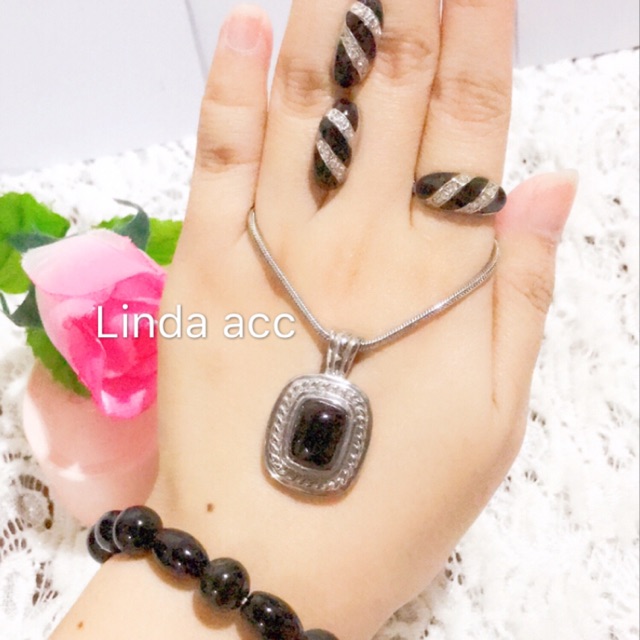 550 set giok titanium batu giok hitam asli 8