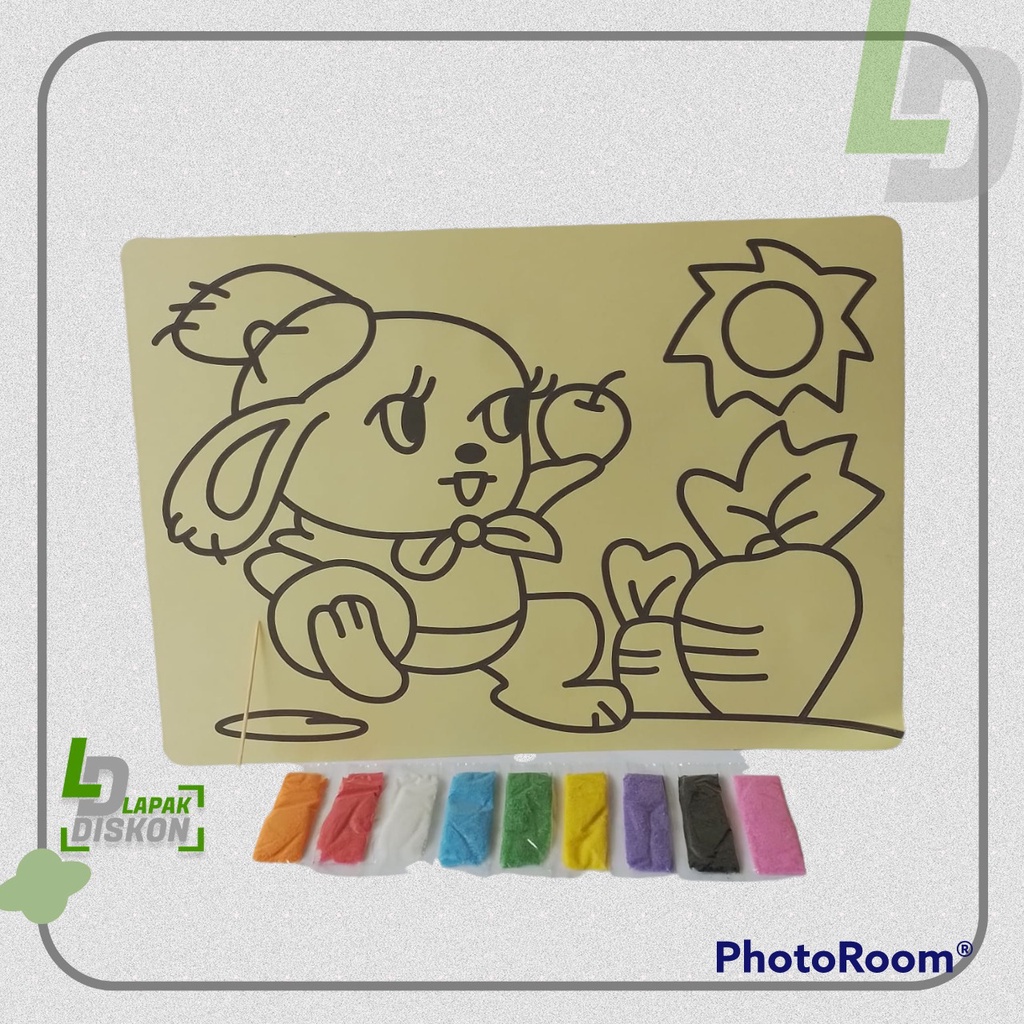Mainan Edukasi Kertas Mewarnai Dengan Pasir | mewarnai dengan pasir | buku mewarnai | mewarnai murah