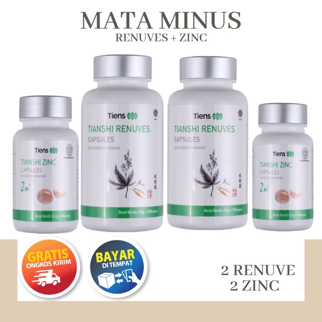Paket Mata Minus Tiens/Tienshi Penurun Mata Minus 100% Orginal Renuves+Vitaline