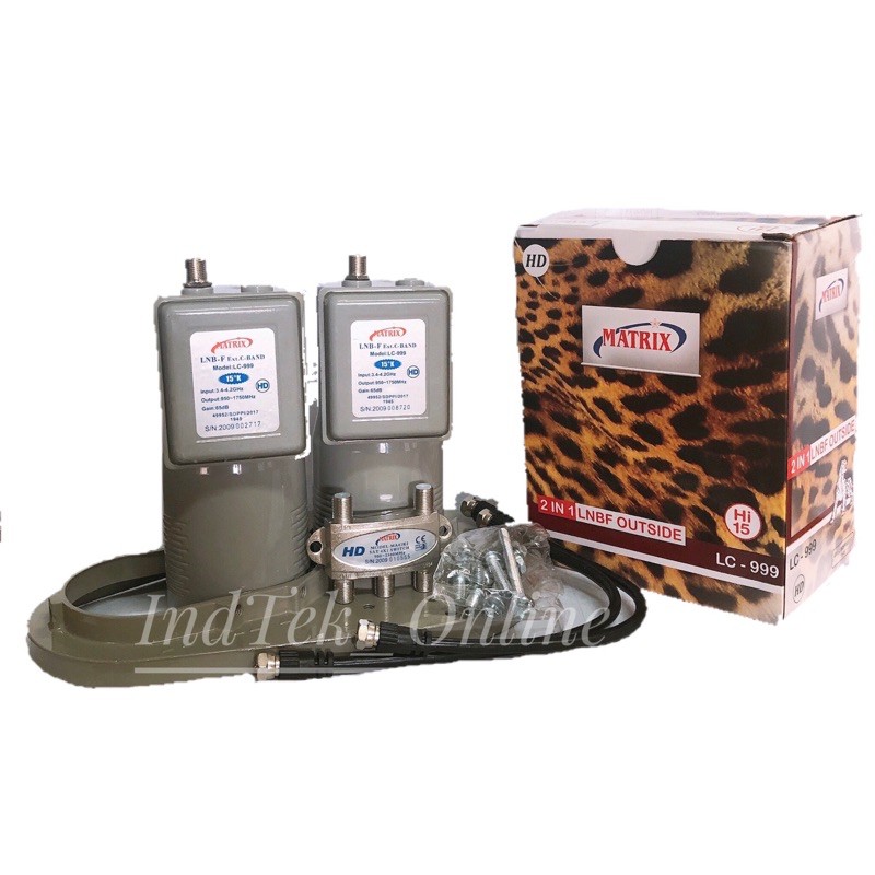LNB Matrix Parabola  2 in 1 Outside C Band untuk 1 Receiver