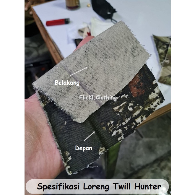 Bahan Kain Loreng Hunter Realtree Perbakin Mossy OAK Loreng Kamuflase Hunting Berburu Ranting Daun Pohon Katun