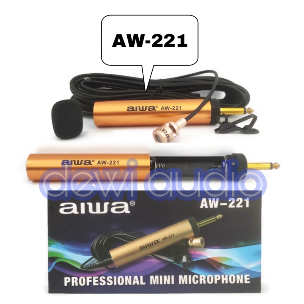 MIC JEPIT AIWA AW221 / MIC KANCING AIWA AW 221 /  MIC CONDENSOR AW 221 TERMASUK KABEL 11 M