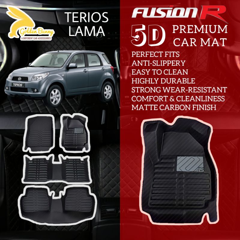 Fusion R Karpet Mobil 5D TERIOS LAMA / Premium Car Carpet Carbon