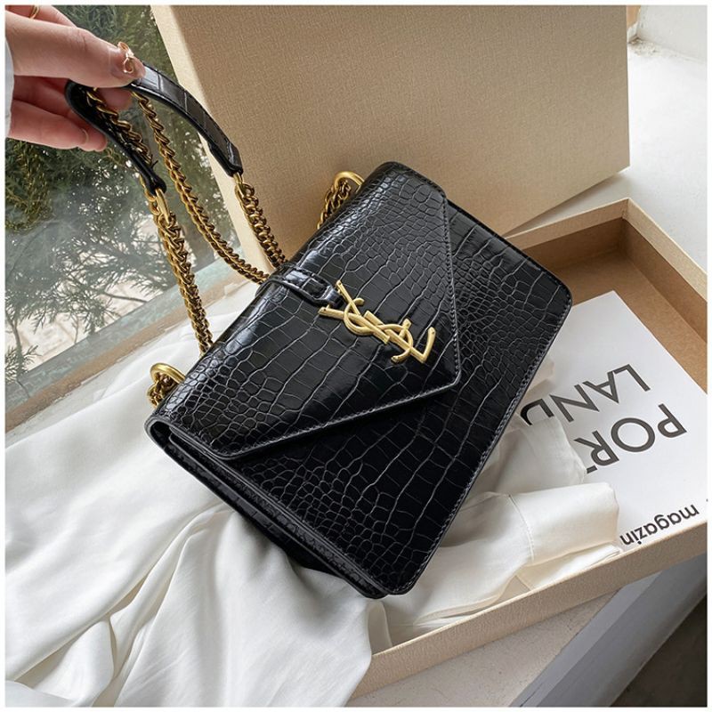 tas selempang import batam korea tali rantai / tas ysl import / tas branded import sling bag wanita