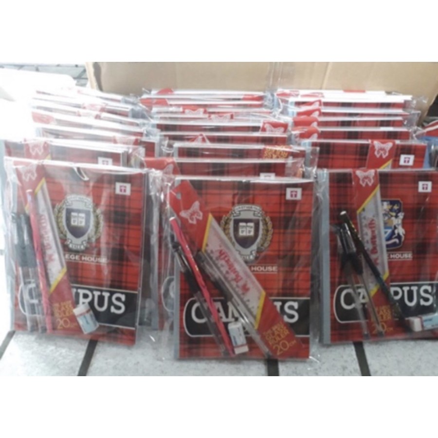 

READY STOCK PAKET ALAT TULIS SEKOLAH 4 BUKU / PENSIL / PENGHAPUS / PEN / SERUTAN / PENGGARIS