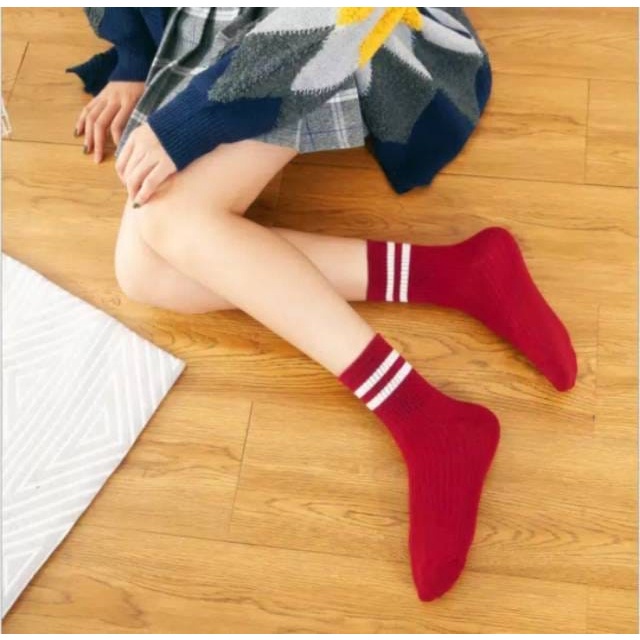 ✅COD [BBS] KaosKaki Panjang Motif Garis Kaoskaki Olahraga Diatas Mata Kaki Import Murah