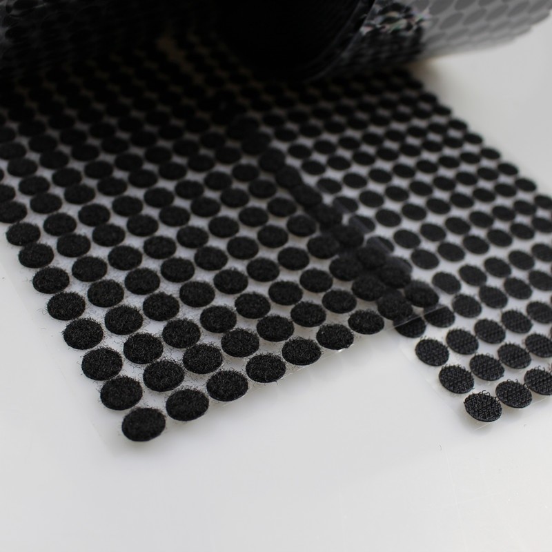 Tape Lakban Dots Hook Loop Magic Sticker 450 Pairs 10mm Hitam