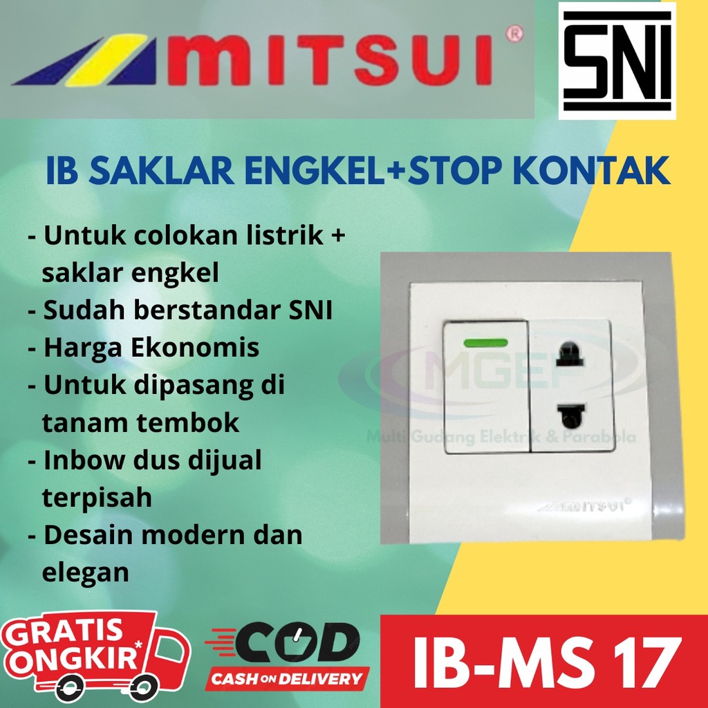 Mitsui Saklar Engkel Stop Kontak Inbow Tanam Helios MS 17 IB SNI Ori