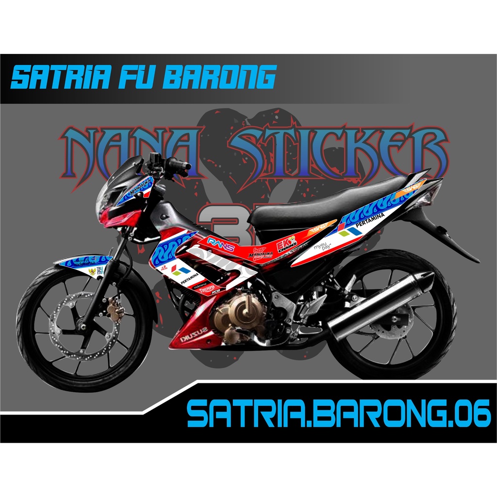 Striping SATRIA FU BARONG PERTAMINA - Stiker SATRIA BARONG List Variasi Motor STICKER SATRIA BARONG 