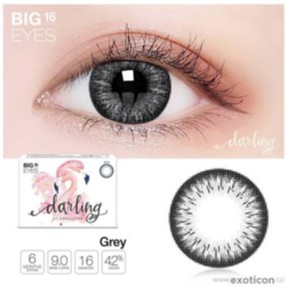 SOFTLENS DARLING NORMAL  BIG EYES 16MM BY X2 EXOTICON-DARLING GREY