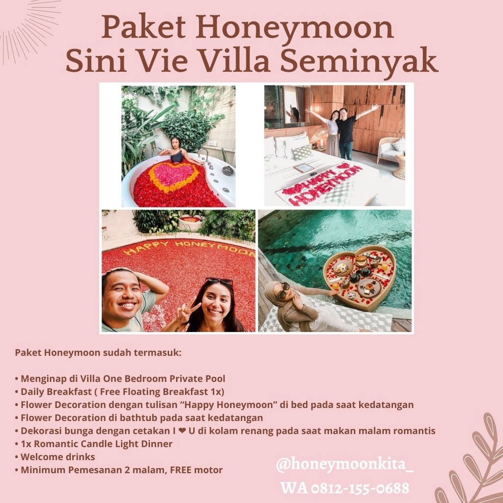 Paket Honeymoon Sini Vie Villa Seminyak Bali