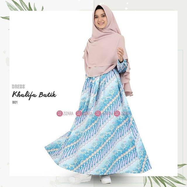 Khalifa Batik B01/Dress Zizara/Gamis Zizara/Gamis Syari
