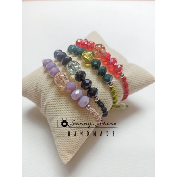 gelang tali rajut macrame | bracelet crystal ceko