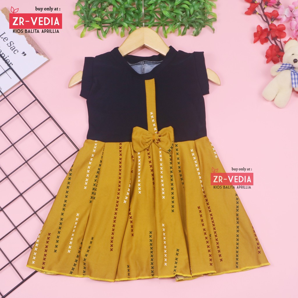 Dress Lala uk 1-2 Tahun / Dress Anak Perempuan Cewek Baju Dres Batik Murah Casual Pesta Yukensi Adem