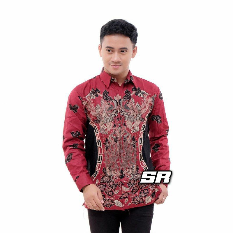 Baju Batik Pria Slimfit Big Size M L XL XXL Atasan Kemeja Batik Lengan Panjang Original