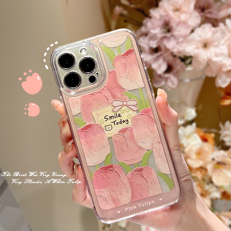 Case Motif Lukisan Minyak Bunga Untuk Iphone 13 13pro max 12 11 7 8p X