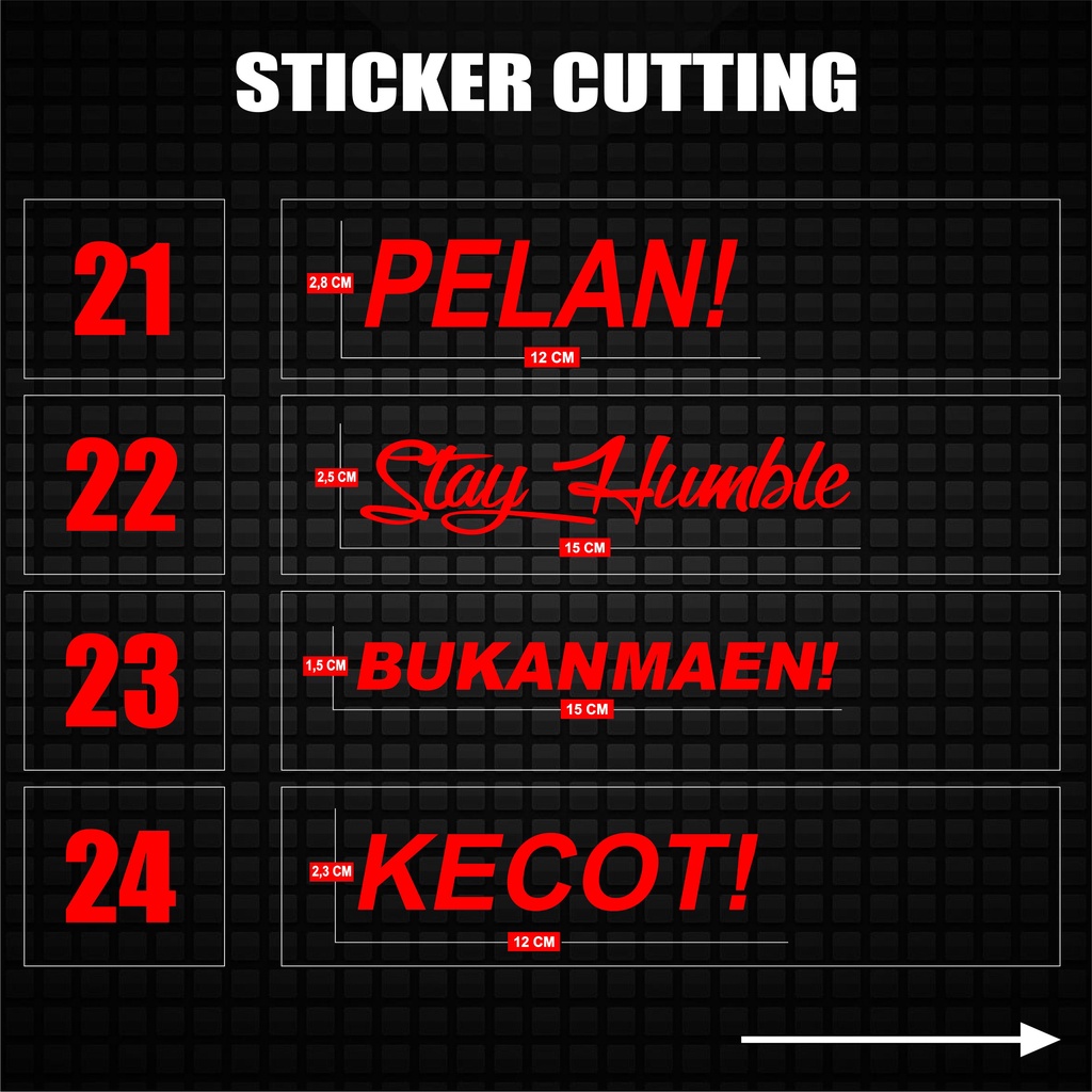 Sticker Cutting Revlective Stiker Cutting Campur Motor